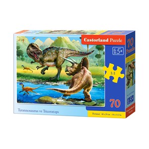 Castorland (B-070084) - "Tyrannosaurus vs Triceratops" - 70 pieces puzzle