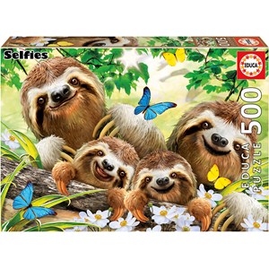 Educa (18450) - "Sloth Family Selfie" - 500 pieces puzzle