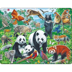 Larsen (FH43) - "Panda Bear Family on a China Mountain Plateau" - 56 pieces puzzle