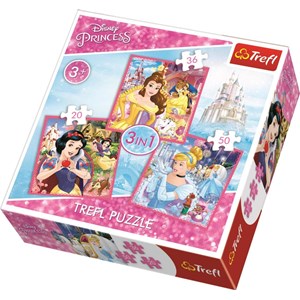 Trefl (34833) - "Disney Princess" - 20 36 50 pieces puzzle