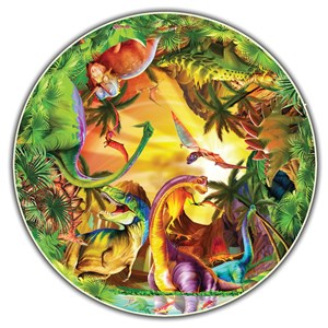 A Broader View (391) - Michael Searle: "Dinos (Kids' Round Table Puzzle)" - 50 pieces puzzle