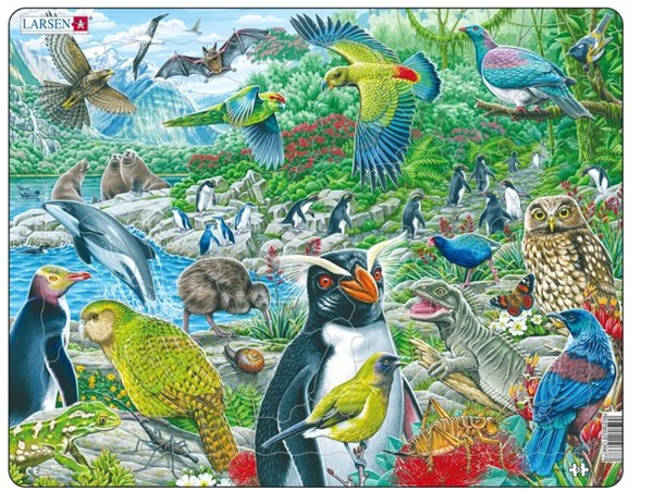 Larsen (FH44) - "New Zealand's Picturesque Wildlife" - 53 pieces puzzle
