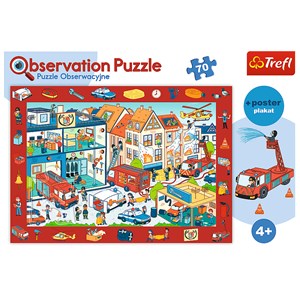 Trefl (15537) - "Visit the fire station" - 70 pieces puzzle