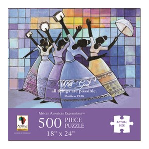 African American Expressions (PUZ-10) - "With God All Things Are Possible" - 500 pieces puzzle