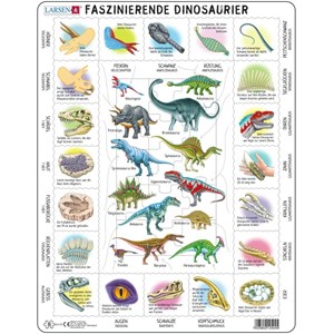Larsen (HL9-DE) - "Fascinating Dinosaurs - DE" - 35 pieces puzzle