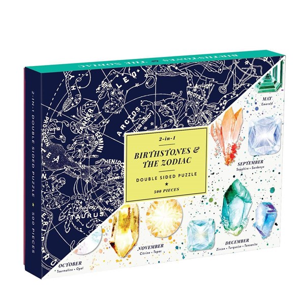 Chronicle Books / Galison (9780735354258) - "Cosmos Birthstones & The Zodiac" - 500 pieces puzzle