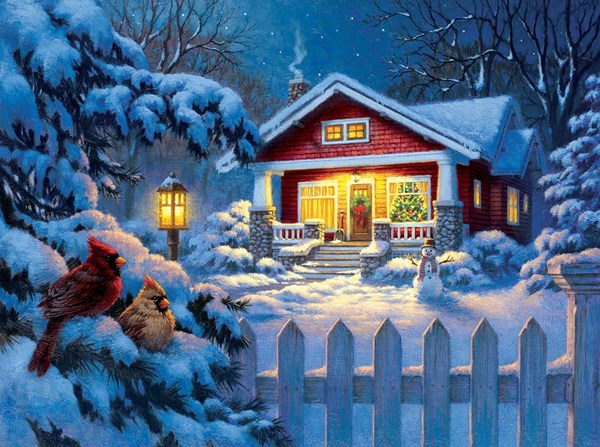 SunsOut (55989) - Corbert Gauthier: "Christmas Bungalow" - 1000 pieces puzzle