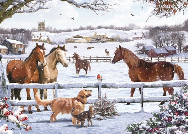 Otter House Puzzle (74739) - "Christmas On The Farm" - 1000 pieces puzzle
