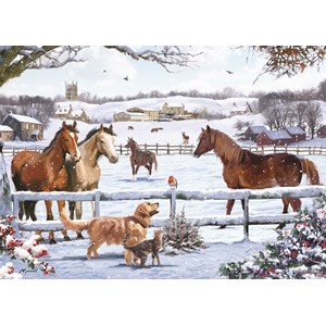 Otter House Puzzle (74739) - "Christmas On The Farm" - 1000 pieces puzzle