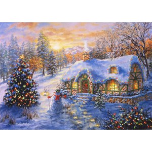 Bluebird Puzzle (70065) - Nicky Boehme: "Christmas Cottage" - 2000 pieces puzzle