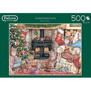 Falcon (11239) - "Christmas Cats" - 500 pieces puzzle