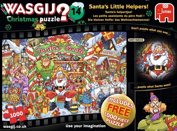 Jumbo (19162) - "Wasgij Christmas 14, Santa's Little Helpers" - 1000 pieces puzzle