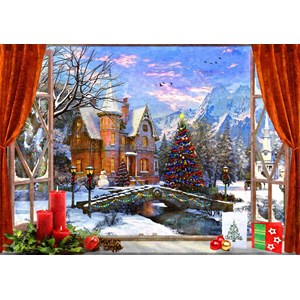 Bluebird Puzzle (70190) - Dominic Davison: "Christmas Mountain View" - 1500 pieces puzzle