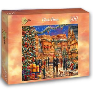 Grafika (02904) - Chuck Pinson: "Christmas at the Town Square" - 300 pieces puzzle