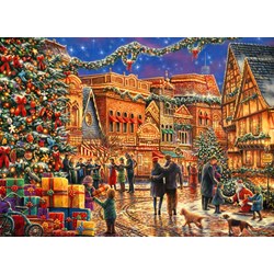 Grafika (02904) - Chuck Pinson: "Christmas at the Town Square" - 300 pieces puzzle