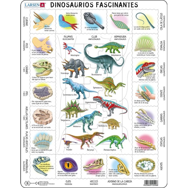 Larsen (HL9-ES) - "Fascinating Dinosaurs - ES" - 35 pieces puzzle