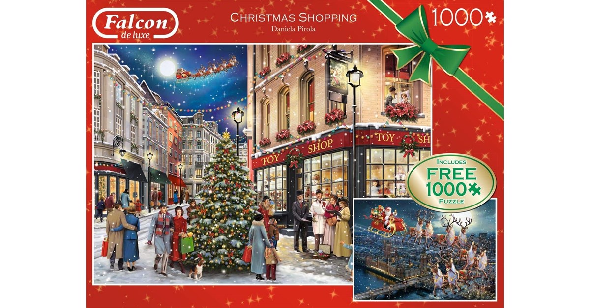 Falcon De Luxe 2022 Christmas Shopping Falcon (11225) - Daniela Pirola: "Christmas Shopping" - 100 Pieces Puzzle