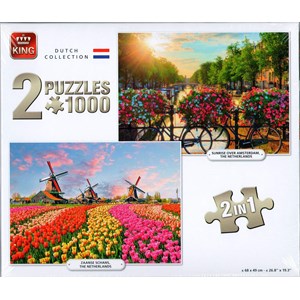 King International (05810) - "Sunrise Over Amsterdam & Zaanse Schans" - 1000 pieces puzzle