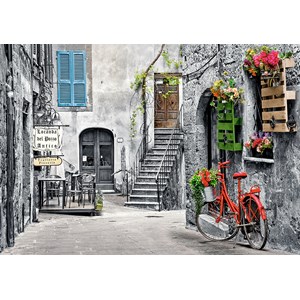 Castorland (B-53339) - "Charming Alley with Red Bicycle" - 500 pieces puzzle