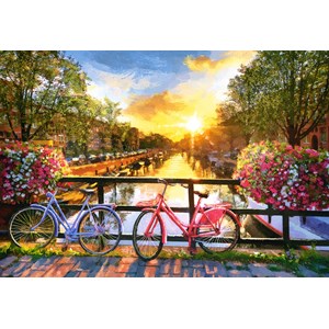 Castorland (C-104536) - "Picturesque Amsterdam With Bicycles" - 1000 pieces puzzle