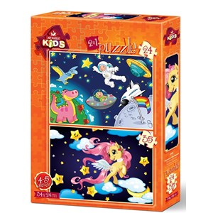 Art Puzzle (4492) - "The Astronaut and The Baby Pegasus" - 24 35 pieces puzzle