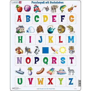 Larsen (LS826-DE) - "Learn the Alphabet, 26 Upper Case Letters - DE" - 26 pieces puzzle
