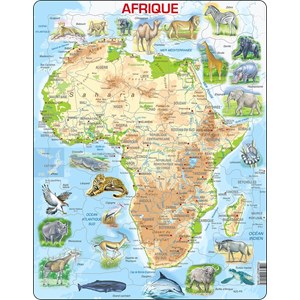 Larsen (A22-FR) - "Africa Physical Map" - 63 pieces puzzle