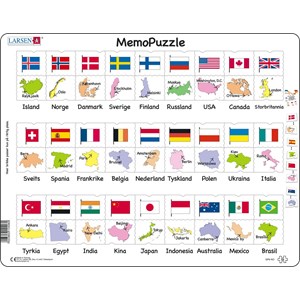 Larsen (GP6-NO) - "Flags and Capitals of 27 Countries" - 54 pieces puzzle