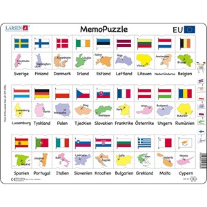 Larsen (GP2-SE) - "Names, Flags and Capitals of 27 EU Member States" - 54 pieces puzzle