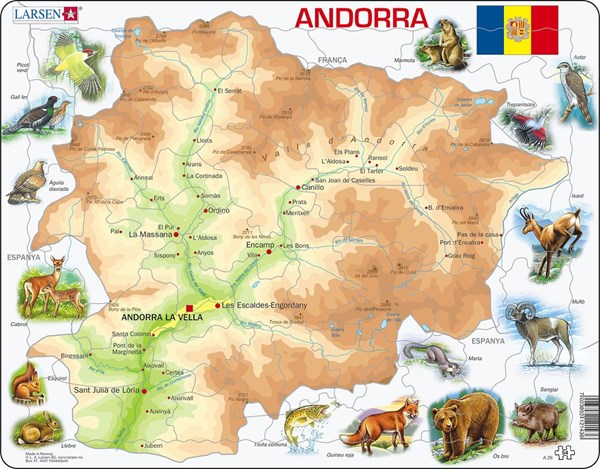Larsen (A26-CT) - "Andorra Physical Map - CT" - 54 pieces puzzle