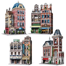Wrebbit (Wrebbit-Set-Urbania-2) - "Urbania Collection, Café, Cinema, Hotel, Fire Station" - 1165 pieces puzzle