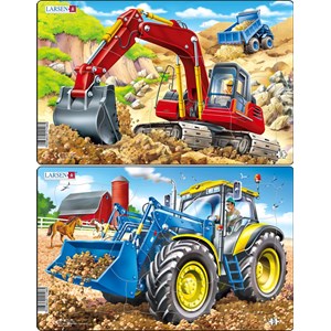 Larsen (U19) - "Tractor and Excavator" - 15 pieces puzzle