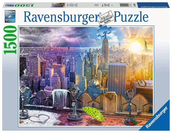 Ravensburger (16008) - "New York Winter & Summer" - 1500 pieces puzzle