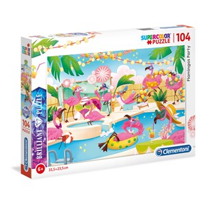 Clementoni (20151) - "Flamingos party" - 104 pieces puzzle