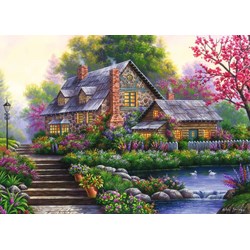 Ravensburger (15184) - "Romantic Cottage" - 1000 pieces puzzle