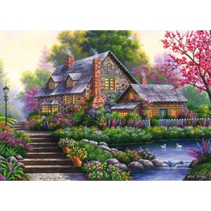 Ravensburger (15184) - "Romantic Cottage" - 1000 pieces puzzle