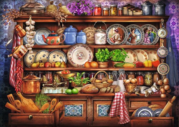 Ravensburger (19848) - "Mum's Kitchen Dresser" - 1000 pieces puzzle