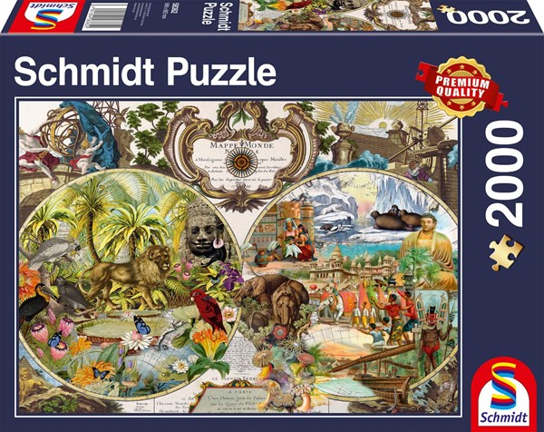 Schmidt Spiele (58362) - "Exotic World Map" - 2000 pieces puzzle