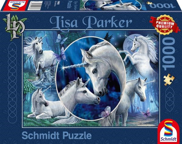 Schmidt Spiele (59668) - Lisa Parker: "Charming Unicorns" - 1000 pieces puzzle