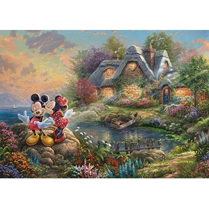 Schmidt Spiele (59639) - Thomas Kinkade: "Sweethearts Mickey & Minnie" - 1000 pieces puzzle