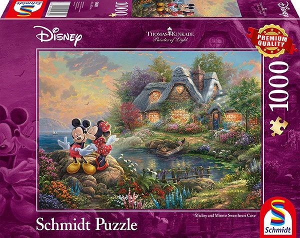 Schmidt Spiele (59639) - Thomas Kinkade: "Sweethearts Mickey & Minnie" - 1000 pieces puzzle