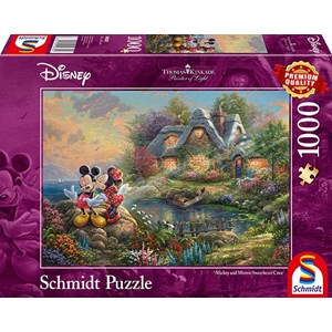 Schmidt Spiele (59639) - Thomas Kinkade: "Sweethearts Mickey & Minnie" - 1000 pieces puzzle