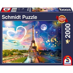 Schmidt Spiele (58941) - "Paris, Day and Night" - 2000 pieces puzzle