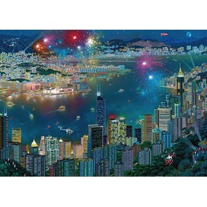 Schmidt Spiele (59650) - Alexander Chen: "Fireworks over Hong Kong" - 1000 pieces puzzle