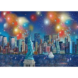 Schmidt Spiele (59649) - Alexander Chen: "Statue of Liberty with Fireworks" - 1000 pieces puzzle