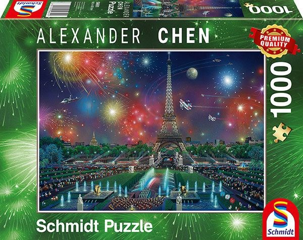 Schmidt Spiele (59651) - Alexander Chen: "Fireworks at the Eiffel Tower" - 1000 pieces puzzle