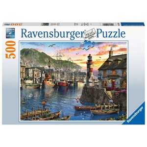 Ravensburger (15045) - "Sunrise at the Port" - 500 pieces puzzle