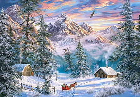 Castorland (C-104680) - "Christmas in the mountains" - 1000 pieces puzzle