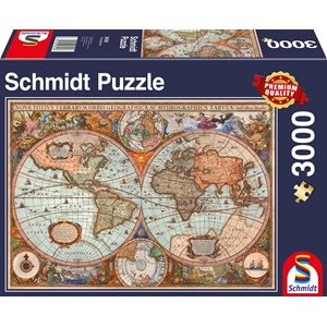Schmidt Spiele (58328) - "Antique World Map" - 3000 pieces puzzle