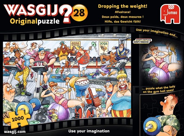 Jumbo (19156) - "Wasgij Original 28, Dropping the Weight" - 1000 pieces puzzle
